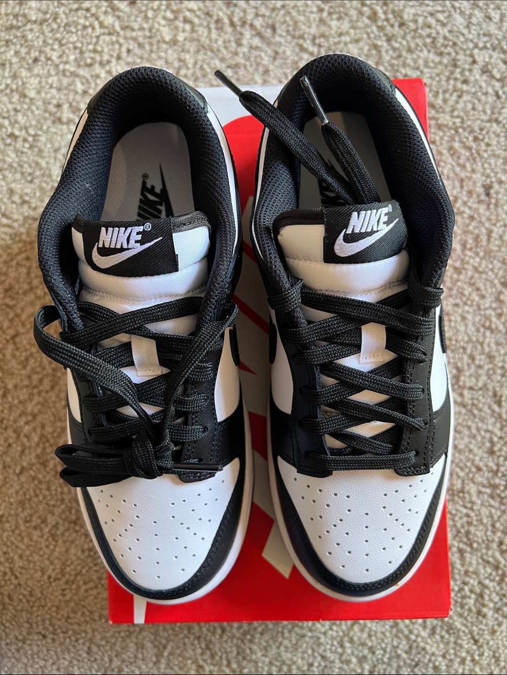 Women’s Nike Dunks Black and White Low-Top Sneakers - Picture 2 of 6